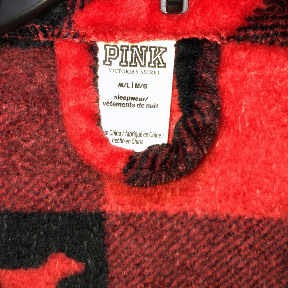 Women’s PINK Red/Black Robe M/L - Picture 3 of 8